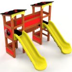 Twin Towers – wooden children's playground