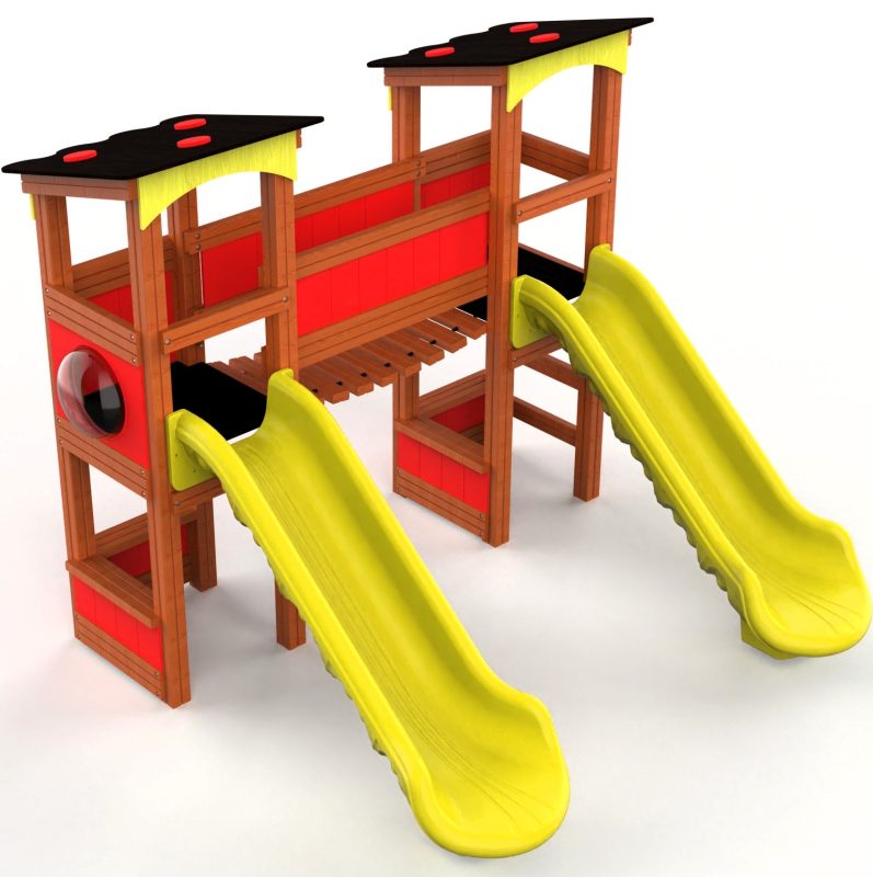 Twin Towers – wooden children's playground