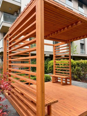 Wooden pergola and seating area — Elysee