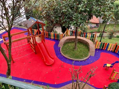 Overhead view of a wooden play area — Elysee