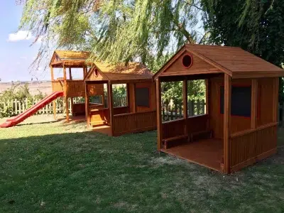 Wooden playhouse with slide — Elysee