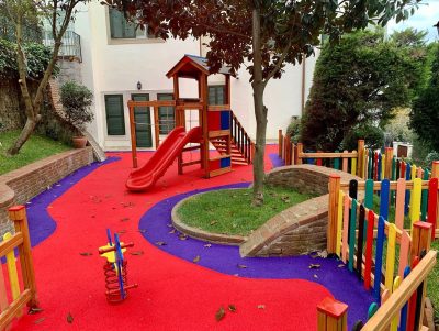 Overhead view of a wooden play area — Elysee